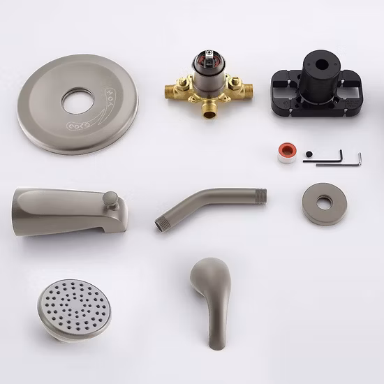 Aquacubic Cupc Mezclador certificado CE Equilibrio de presión de agua Juego de ducha de montaje en pared para baño cromado