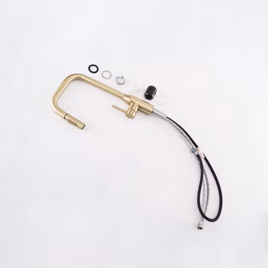 Fábrica de artículos sanitarios, grifo para fregadero de cocina, grifo de agua, grifo giratorio PVD Champaign, grifo de cocina dorado, mezclador de cocina de acero inoxidable Upc 304, grifo de cocina